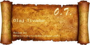 Olaj Tivadar névjegykártya